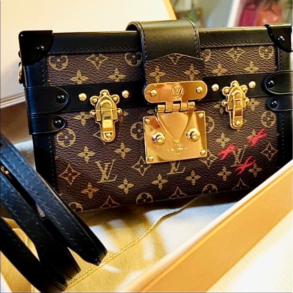 Petite Malle 2021 LV Louis Vuitton Handbag Crossbody Clutch Logo FULL SET ! - Picture 1 of 16